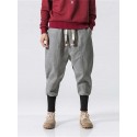 Men's Sweatpants Joggers Trousers Drawstring Elastic Waist Solid Color Comfort Breathable Pants Casual Daily Cotton Blend Sports Fashion Black Light gray Micro-elastic / Elasticity