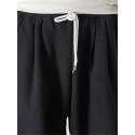 Men's Sweatpants Joggers Trousers Drawstring Elastic Waist Solid Color Comfort Breathable Pants Casual Daily Cotton Blend Sports Fashion Black Light Grey Micro-elastic / Elasticity