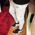 Men's Track Pants Geometric Pattern Pants Cotton Blend Sports ArmyGreen Black