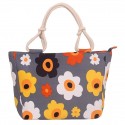 Women's Work Bag Canvas Tote Bag Canvas Floral Print Daily Outdoor Office & Career Fashion girl upgrade version Sunflower upgrade Khaki Bar Upgrade khaki flower upgrade version