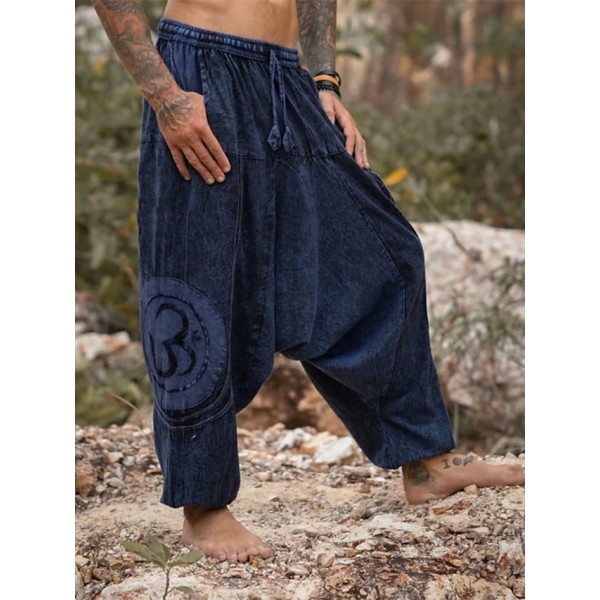 Men's Sweatpants Joggers Trousers Drawstring Elastic Waist Print Graphic Prints Comfort Breathable Pants Casual Daily Cotton Blend Streetwear Classic Blue Wine / Elasticity