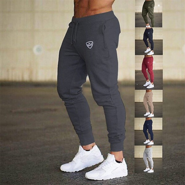 Men's Track Pants Geometric Pattern Pants Cotton Blend Sports ArmyGreen Black